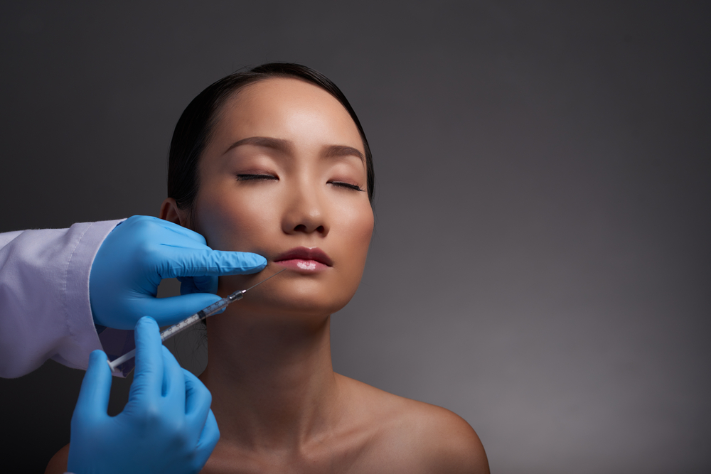 asian woman getting botox