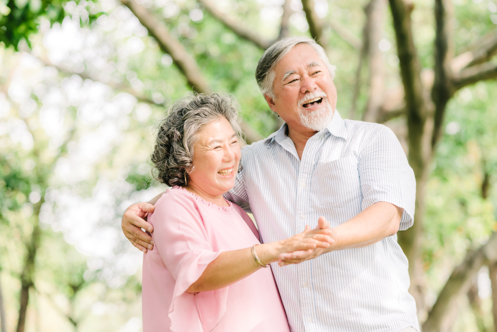 healthy ageing, asian elderly couple