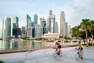 People cycling in Singapore
