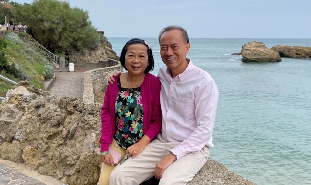 George and Jennifer Yeo on holiday in Biarritz, France