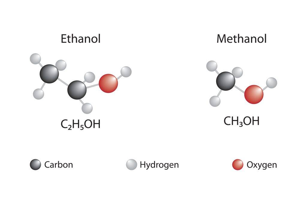 Ethanol,Ve,Methanol,Molecular,Models,And,Chemical,Formulas,Of,Alcohol