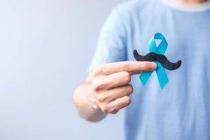 November,Prostate,Cancer,Awareness,Month,,Blue,Ribbon,With,Mustache,For