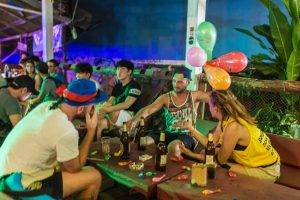 Vang,Vieng,,Laos, ,January,21,,2017:,Young,Backpackers,Having